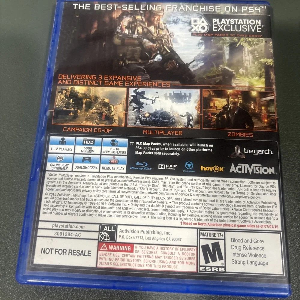 Call of Duty: Black Ops III 3 (Sony PlayStation 4, PS4) Complete in Box CIB
